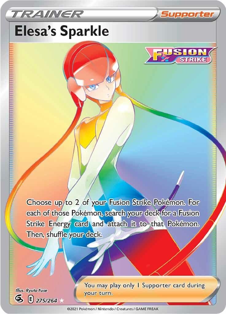 275, Holofoil, Secret Rare, Supporter, Sword & Shield: Fusion Strike Elesa's Sparkle (275/264) [Sword & Shield: Fusion Strike] - Trading Card World