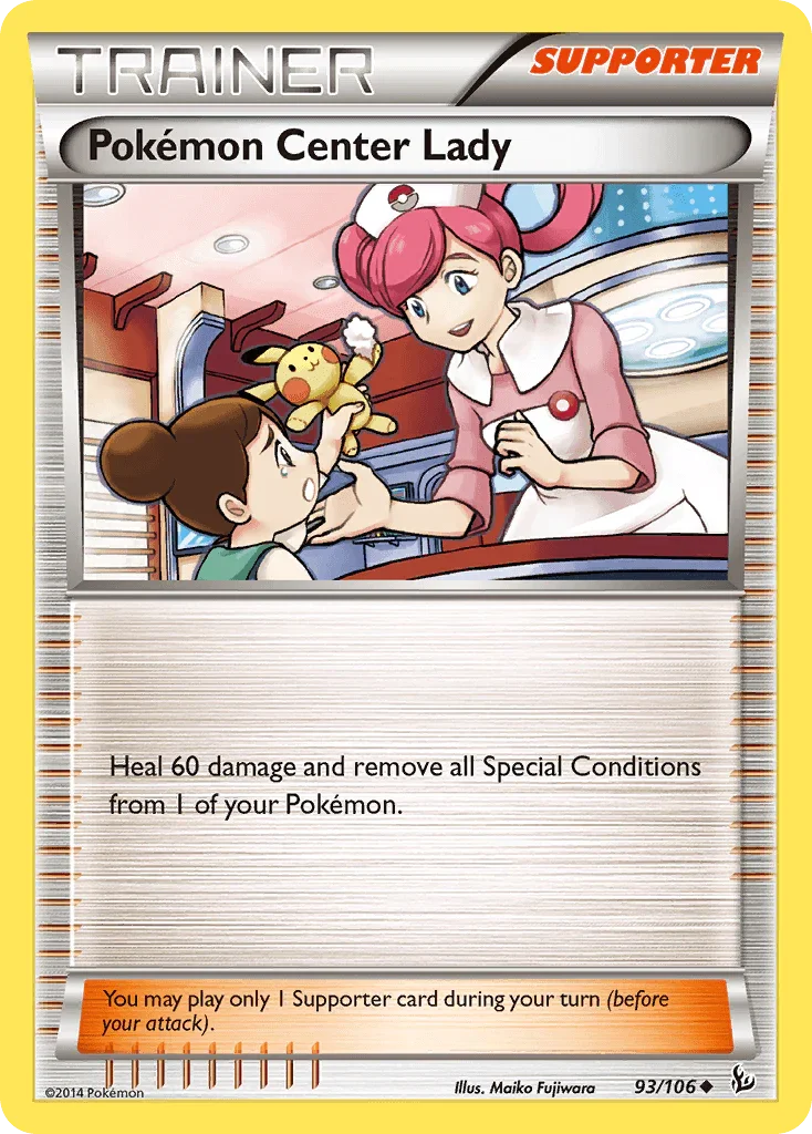 93, Normal, Reverse Holofoil, Supporter, Uncommon, XY: Flashfire Pokemon Center Lady (93/106) [XY: Flashfire] - Trading Card World