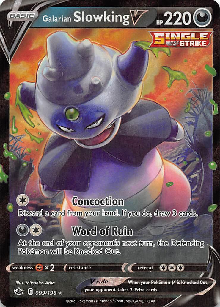 099, Darkness, Fighting [x2], Holofoil, Sword & Shield: Chilling Reign, Ultra Rare Galarian Slowking V (099/198) [Sword & Shield: Chilling Reign] - Trading Card World