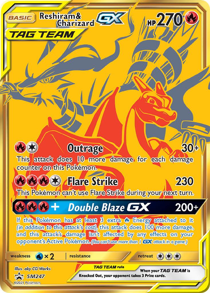 Fire, Holofoil, Promo, SM247, Sun & Moon: Black Star Promos, Water [x2] Reshiram & Charizard GX (SM247) (Jumbo Card) [Sun & Moon: Black Star Promos] - Trading Card World