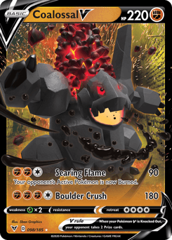 098, Fighting, Grass[×2], Holofoil, Sword & Shield: Vivid Voltage, Ultra Rare Coalossal V (098/185) [Sword & Shield: Vivid Voltage] - Trading Card World