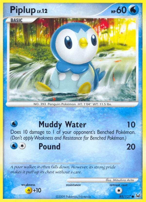 85, Common, Lightning[+10], Normal, Platinum: Base Set, Reverse Holofoil, Water Piplup (85/127) [Platinum: Base Set] - Trading Card World
