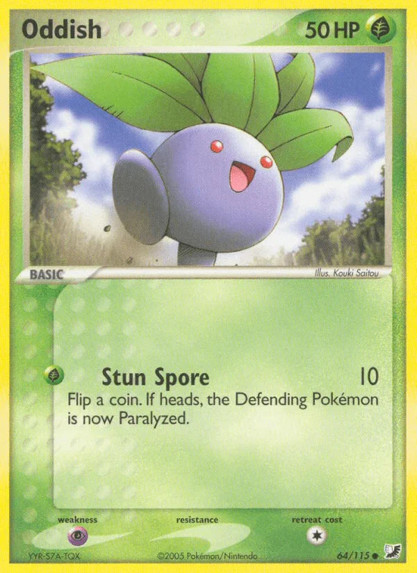 64, Common, EX: Unseen Forces, Grass, Normal, Psychic[×2] Oddish (64/115) [EX: Unseen Forces] - Trading Card World