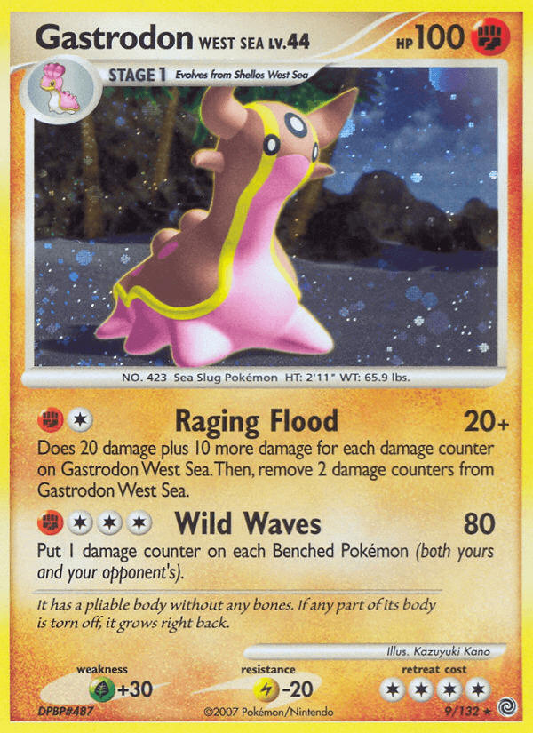 Diamond & Pearl: Secret Wonders, Fighting, Grass[+30], Holo Rare, Holofoil, Lightning[-20], Reverse Holofoil Gastrodon West Sea (9/132) [Diamond & Pearl: Secret Wonders] - Trading Card World
