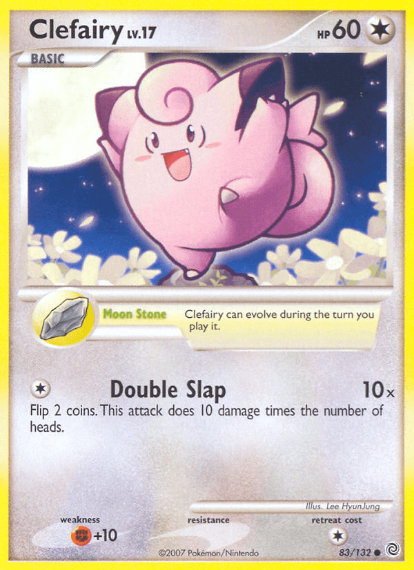 83, Colorless, Common, Diamond & Pearl: Secret Wonders, Fighting[+10], Normal, Reverse Holofoil Clefairy (83/132) [Diamond & Pearl: Secret Wonders] - Trading Card World