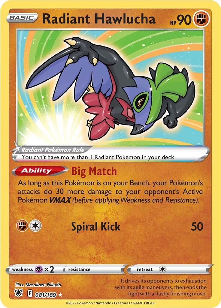 081, Fighting, Sword & Shield: Astral Radiance, Ultra Rare Radiant Hawlucha (081/189) [Sword & Shield: Astral Radiance] - Trading Card World
