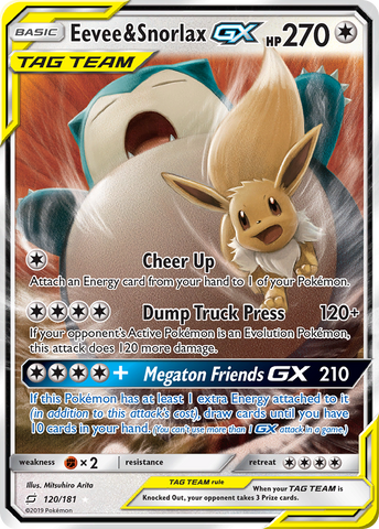 Eevee & Snorlax GX (120/181) [Sun & Moon: Team Up]