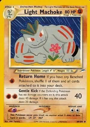 49, Fighting, Neo Destiny Unlimited, Normal, Psychic[×2], Uncommon Light Machoke (49/105) [Neo Destiny Unlimited] - Trading Card World