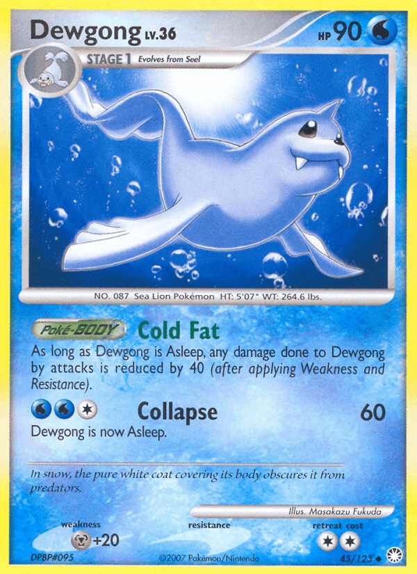 45, Diamond & Pearl: Mysterious Treasures, Metal[+20], Normal, Reverse Holofoil, Uncommon, Water Dewgong (45/123) [Diamond & Pearl: Mysterious Treasures] - Trading Card World