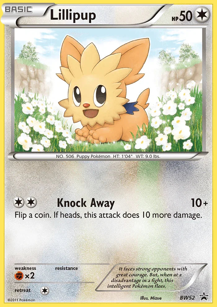 Black & White: Black Star Promos, Black Star Promo, BW52, Colorless, Fighting[×2], Reverse Holofoil Lillipup (BW52) [Black & White: Black Star Promos] - Trading Card World