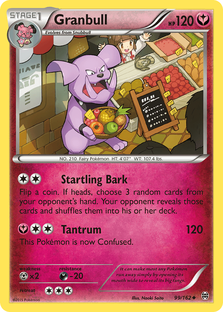 99, Darkness[-20], Fairy, Metal[×2], Normal, Reverse Holofoil, Uncommon, XY: BREAKthrough Granbull (99/162) [XY: BREAKthrough] - Trading Card World