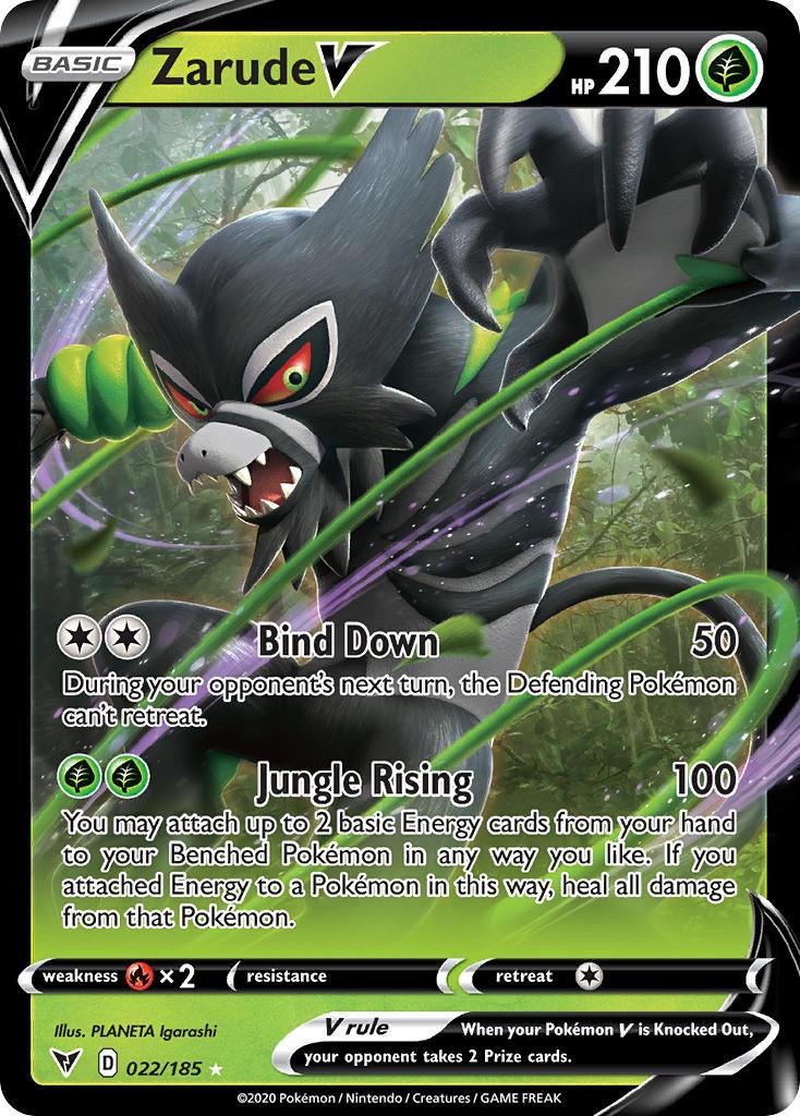 022, Fire[×2], Grass, Holofoil, Sword & Shield: Vivid Voltage, Ultra Rare Zarude V (022/185) [Sword & Shield: Vivid Voltage] - Trading Card World