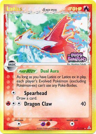 11, Colorless[×2], EX: Holon Phantoms, Fighting[-30], Fire, Holo Rare, Psychic[-30], Reverse Holofoil Latias (11/110) (Delta Species) (Stamped) [EX: Holon Phantoms] - Trading Card World