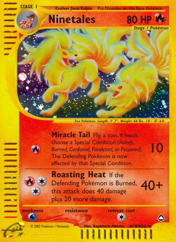Aquapolis, Fire, H19, Holofoil, Rare, Water[×2] Ninetales (H19/H32) [Aquapolis] - Trading Card World