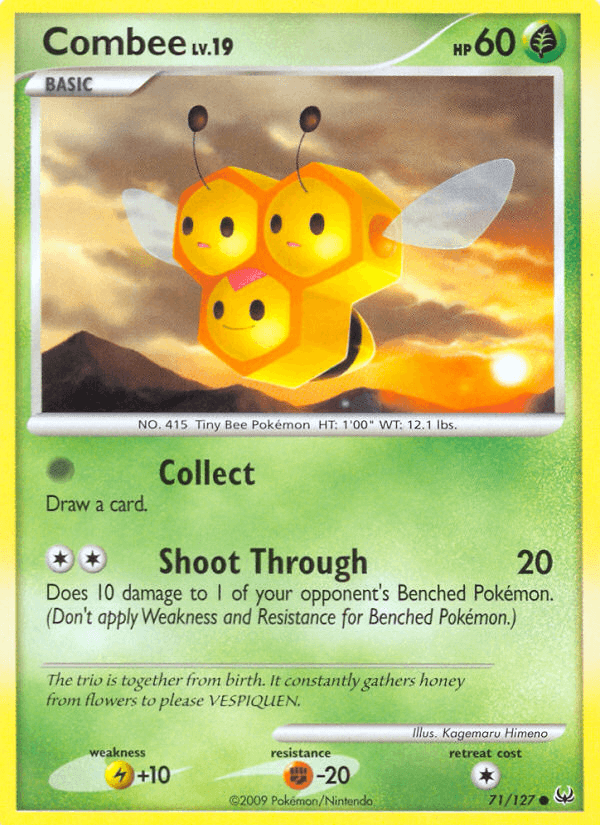 71, Common, Fighting[-20], Grass, Lightning[+10], Normal, Platinum: Base Set, Reverse Holofoil Combee (71/127) [Platinum: Base Set] - Trading Card World