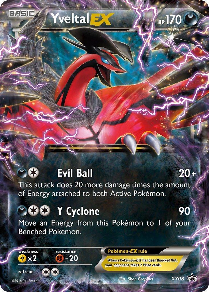 Darkness, Fighting [-20], Holofoil, Lightning [x2], Promo, XY08, XY: Black Star Promos Yveltal EX (XY08) [XY: Black Star Promos] - Trading Card World
