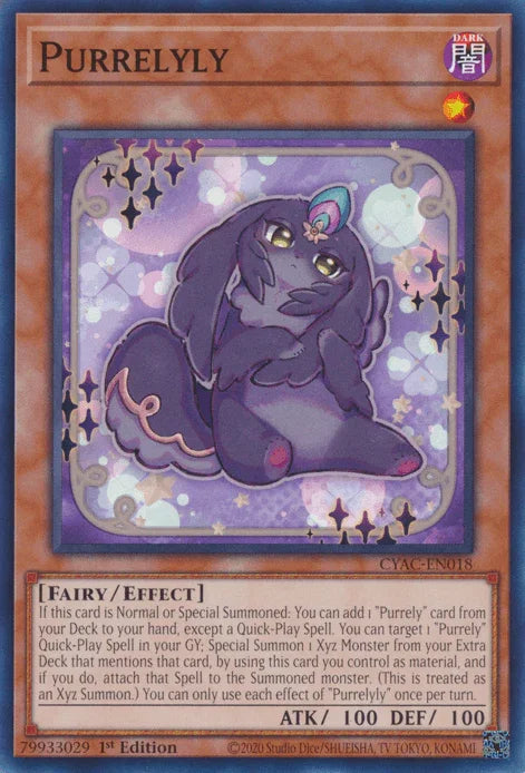 1st Edition, Common, Cyberstorm Access, Dark, Effect Monster, Fairy Purrelyly [CYAC-EN018] Common - Trading Card World