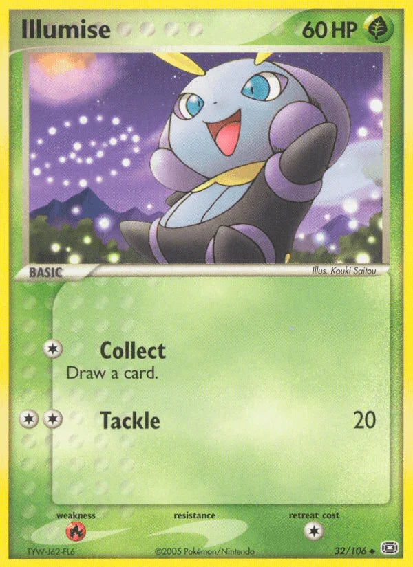 32, EX: Emerald, Fire[×2], Grass, Normal, Uncommon Illumise (32/106) [EX: Emerald] - Trading Card World