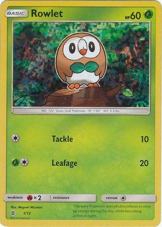Fire[×2], Grass, Holofoil, McDonald's Promos: 2017 Collection, Promo Rowlet (1/12) [McDonald's Promos: 2017 Collection] - Trading Card World
