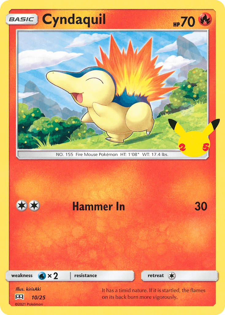 10, Fire, Holofoil, McDonald's 25th Anniversary, Normal, Promo, Water[×2] Cyndaquil (10/25) [McDonald's 25th Anniversary] - Trading Card World