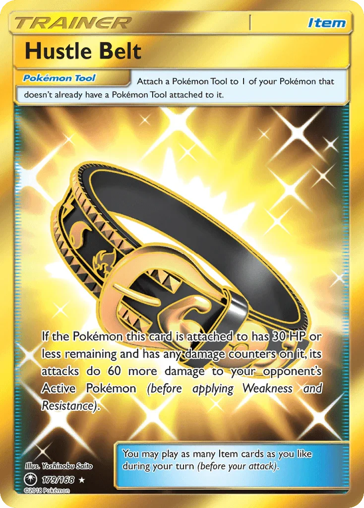 179, Holofoil, Item, Secret Rare, Sun & Moon: Celestial Storm Hustle Belt (179/168) [Sun & Moon: Celestial Storm] - Trading Card World