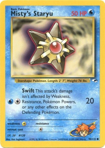 90, Common, Gym Heroes Unlimited, Lightning[×2], Normal, Water Misty's Staryu (90/132) [Gym Heroes Unlimited] - Trading Card World