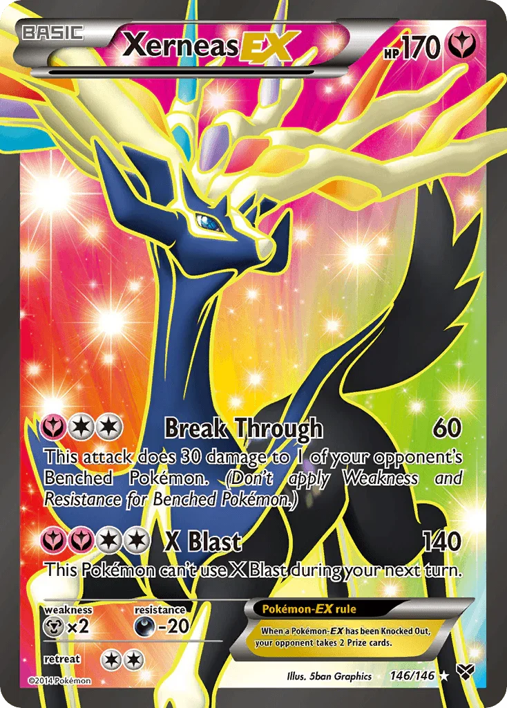 146, Darkness[-20], Fairy, Holofoil, Metal[×2], Ultra Rare, XY: Base Set Xerneas EX (146/146) [XY: Base Set] - Trading Card World