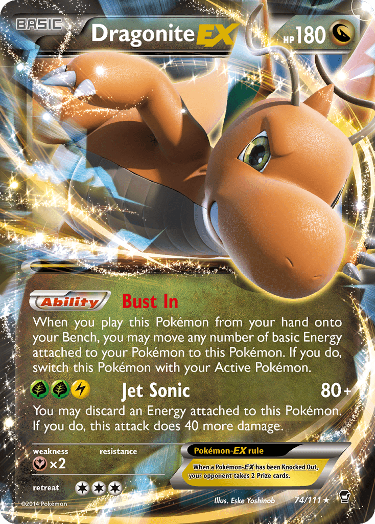 74, Dragon, Fairy[×2], Holofoil, Ultra Rare, XY: Furious Fists Dragonite EX (74/111) [XY: Furious Fists] - Trading Card World