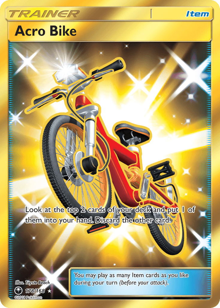 178, Holofoil, Item, Secret Rare, Sun & Moon: Celestial Storm Acro Bike (178/168) [Sun & Moon: Celestial Storm] - Trading Card World