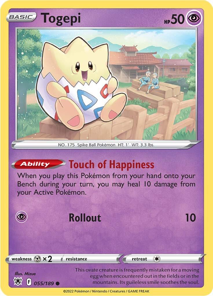 055, Common, Metal [x2], Normal, Psychic, Reverse Holofoil, Sword & Shield: Astral Radiance Togepi (055/189) [Sword & Shield: Astral Radiance] - Trading Card World