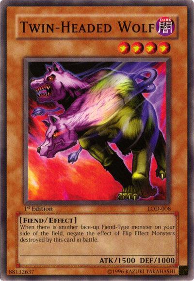 1st Edition, Common, Dark, Effect Monster, Fiend, Legacy of Darkness, Unlimited Twin-Headed Wolf [LOD-008] Common - Trading Card World
