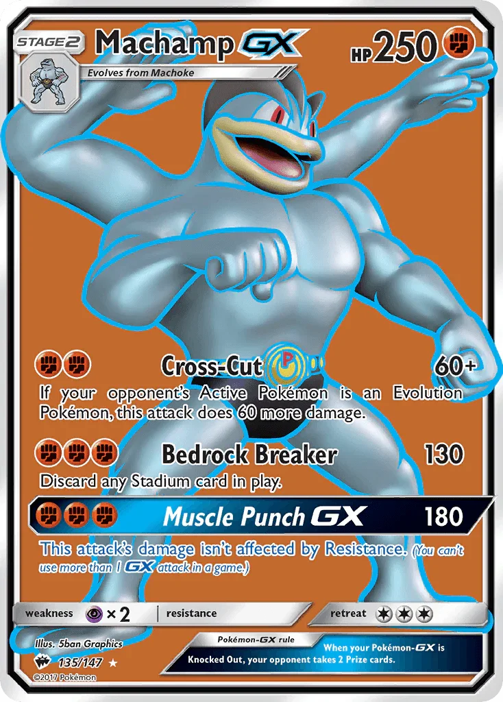135, Fighting, Holofoil, Psychic[×2], Sun & Moon: Burning Shadows, Ultra Rare Machamp GX (135/147) [Sun & Moon: Burning Shadows] - Trading Card World