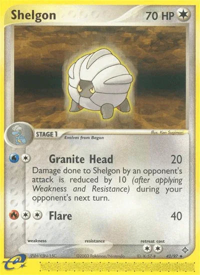 42, Colorless, EX: Dragon, Normal, Reverse Holofoil, Uncommon Shelgon (42/97) [EX: Dragon] - Trading Card World