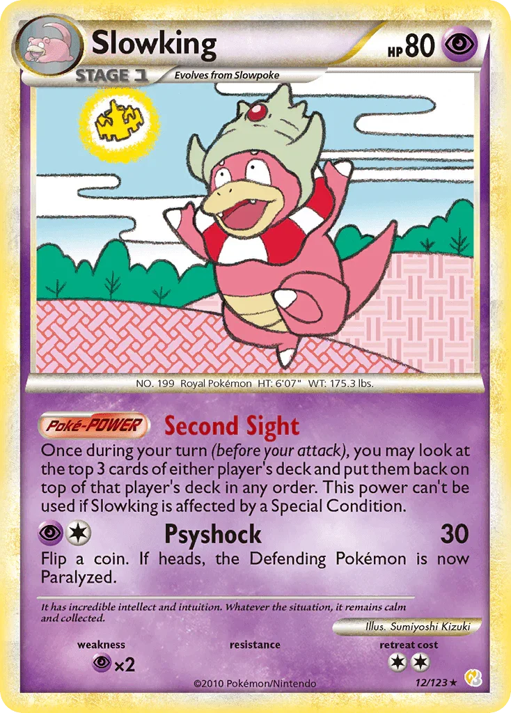 12, HeartGold & SoulSilver: Base Set, Holo Rare, Holofoil, Psychic, Psychic[×2], Reverse Holofoil Slowking (12/123) [HeartGold & SoulSilver: Base Set] - Trading Card World