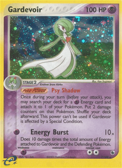 EX: Ruby & Sapphire, Holo Rare, Holofoil, Psychic, Psychic[×2], Reverse Holofoil Gardevoir (7/109) [EX: Ruby & Sapphire] - Trading Card World