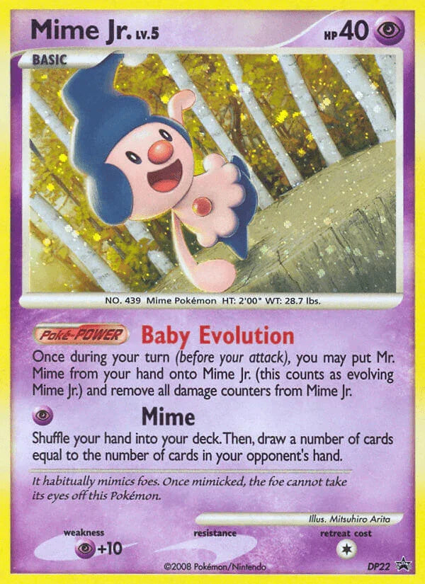 Black Star Promo, Diamond & Pearl: Black Star Promos, DP22, Holofoil, Psychic, Psychic[+10] Mime Jr. (DP22) [Diamond & Pearl: Black Star Promos] - Trading Card World