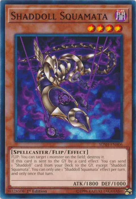 1st Edition, Common, Dark, Flip/Effect Monster, Spellcaster, Structure Deck: Shaddoll Showdown, Unlimited Shaddoll Squamata [SDSH-EN006] Common - Trading Card World