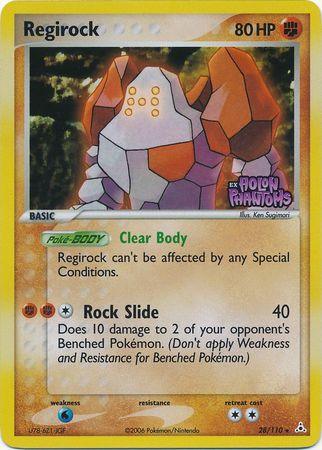 28, EX: Holon Phantoms, Fighting, Rare, Reverse Holofoil, Water[×2] Regirock (28/110) (Stamped) [EX: Holon Phantoms] - Trading Card World