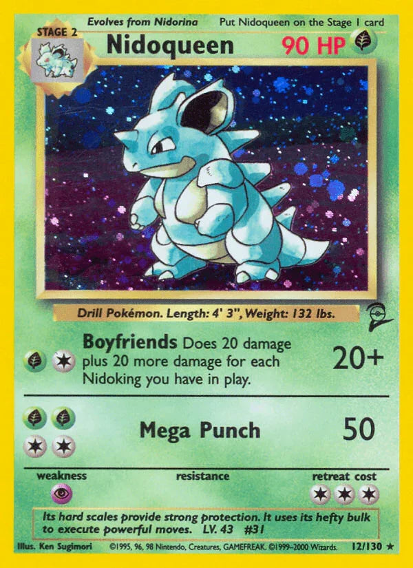 12, Base Set 2, Grass, Holo Rare, Holofoil, Psychic[×2] Nidoqueen (12/130) [Base Set 2] - Trading Card World
