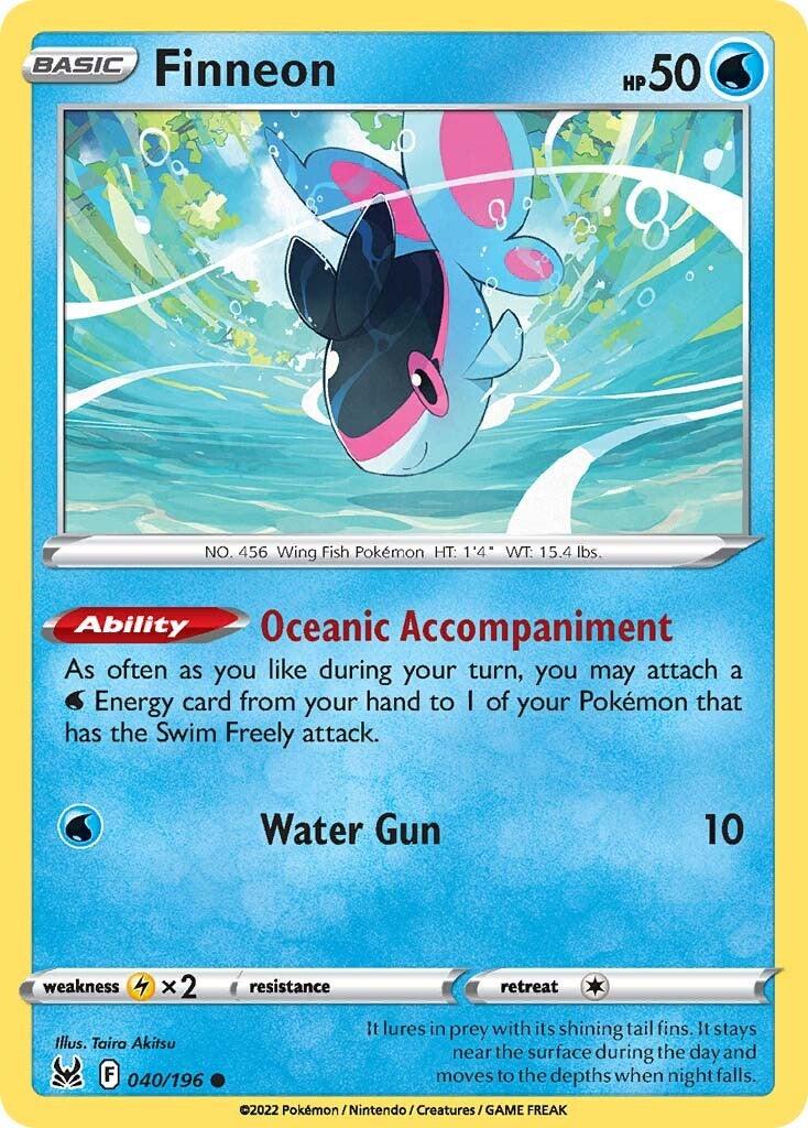 040, Common, Lightning [x2], Normal, Reverse Holofoil, Sword & Shield: Lost Origin, Water Finneon (040/196) [Sword & Shield: Lost Origin] - Trading Card World