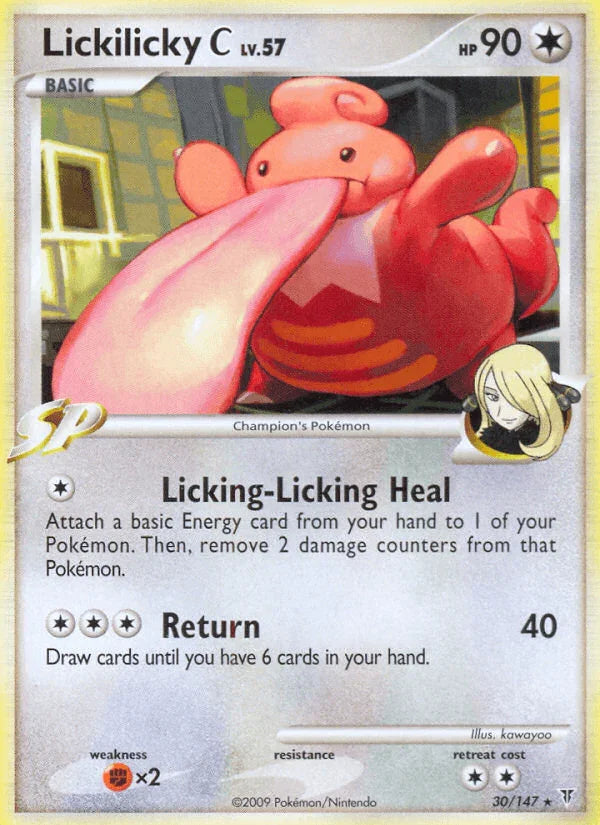 30, Colorless, Fighting[×2], Normal, Platinum: Supreme Victors, Rare, Reverse Holofoil Lickilicky C (30/147) [Platinum: Supreme Victors] - Trading Card World