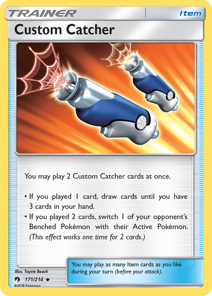 171, Item, Normal, Reverse Holofoil, Sun & Moon: Lost Thunder, Uncommon Custom Catcher (171/214) [Sun & Moon: Lost Thunder] - Trading Card World