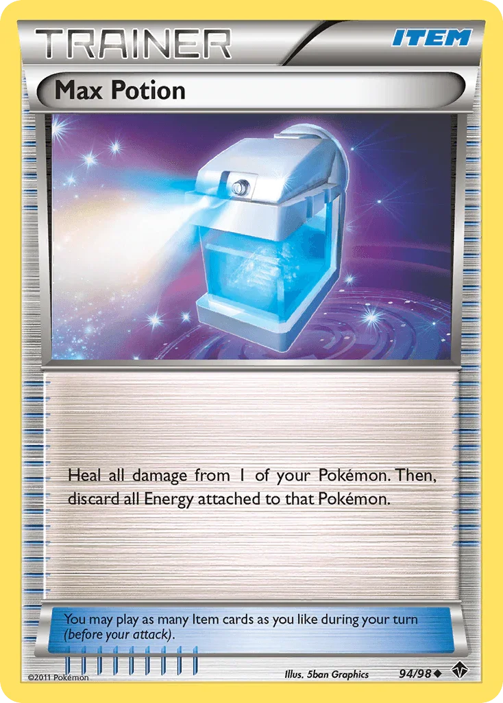 94, Black & White: Emerging Powers, Item, Normal, Reverse Holofoil, Uncommon Max Potion (94/98) [Black & White: Emerging Powers] - Trading Card World