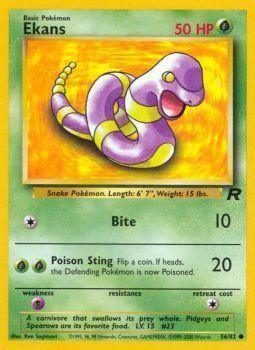 56, Common, Grass, Normal, Psychic[×2], Team Rocket Unlimited Ekans (56/82) [Team Rocket Unlimited] - Trading Card World