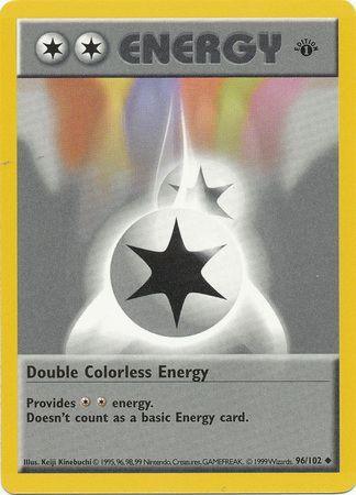 1st Edition Normal, 96, Base Set 1st Edition, Special Energy, Uncommon Double Colorless Energy (96/102) (Shadowless) [Base Set 1st Edition] - Trading Card World