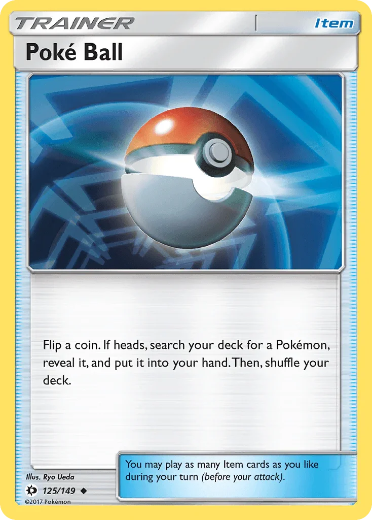 125, Item, Normal, Reverse Holofoil, Sun & Moon: Base Set, Uncommon Poke Ball (125/149) [Sun & Moon: Base Set] - Trading Card World