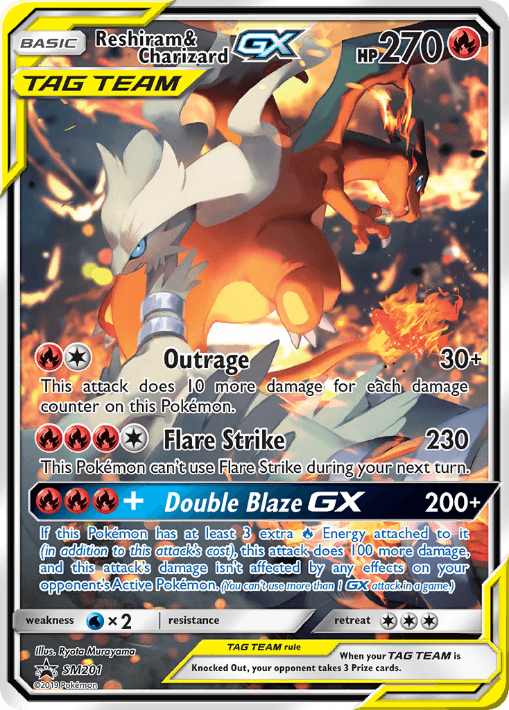 Black Star Promo, Fire, Holofoil, SM201, Sun & Moon: Black Star Promos, Water[×2] Reshiram & Charizard GX (SM201) [Sun & Moon: Black Star Promos] - Trading Card World