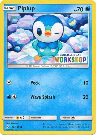 32, Lightning[×2], Normal, Promo, Sun & Moon: Ultra Prism, Water Piplup (32/156) (Build A Bear Workshop Exclusive) [Sun & Moon: Ultra Prism] - Trading Card World