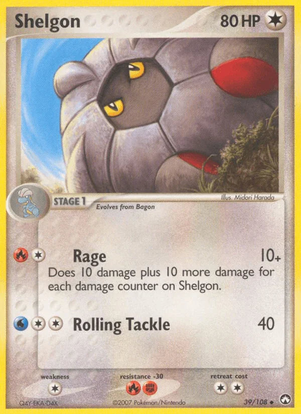 39, Colorless, Colorless[×2], EX: Power Keepers, Fighting[-30], Fire[-30], Normal, Uncommon Shelgon (39/108) [EX: Power Keepers] - Trading Card World
