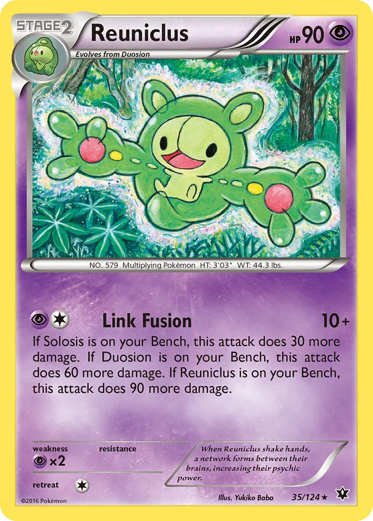35, Normal, Psychic, Psychic[×2], Rare, Reverse Holofoil, XY: Fates Collide Reuniclus (35/124) [XY: Fates Collide] - Trading Card World